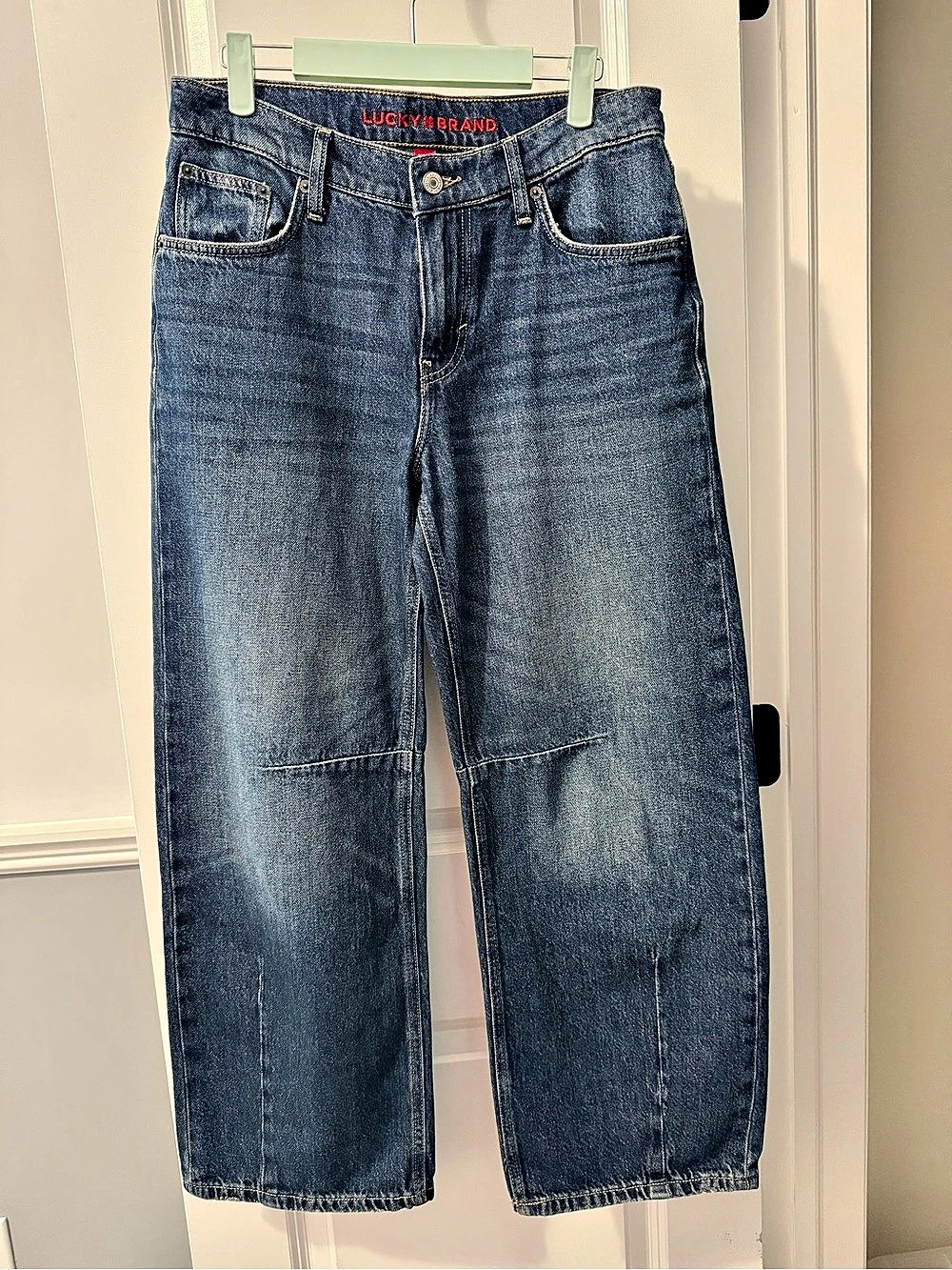 Lucky Brand Barrel Wide Leg Jeans Straight Leg Jeans in Blue Waist 26